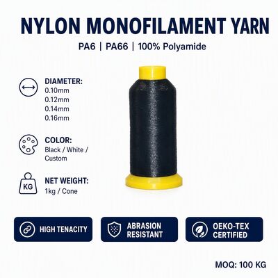 60D 80D 100D 0,10MM 0,12MM 0,14MM Monofilament de fil de nylon polyester PP PE pour le tissage Fabrique de broderie en gros