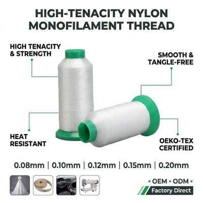 60D 80D 100D 0,10MM 0,12MM 0,14MM Monofilament de fil de nylon polyester PP PE pour le tissage Fabrique de broderie en gros