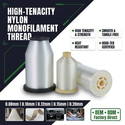 0.10 mm 0,12 mm 0,14 mm 0,15 mm 0,16 mm 0,18 mm 0,20 mm fils monofilamentés de polyamide fils monofilamentés de polyamide pour appareil de broderie