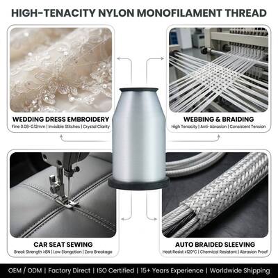 0.10 mm 0,12 mm 0,14 mm 0,15 mm 0,16 mm 0,18 mm 0,20 mm fils monofilamentés de polyamide fils monofilamentés de polyamide pour appareil de broderie